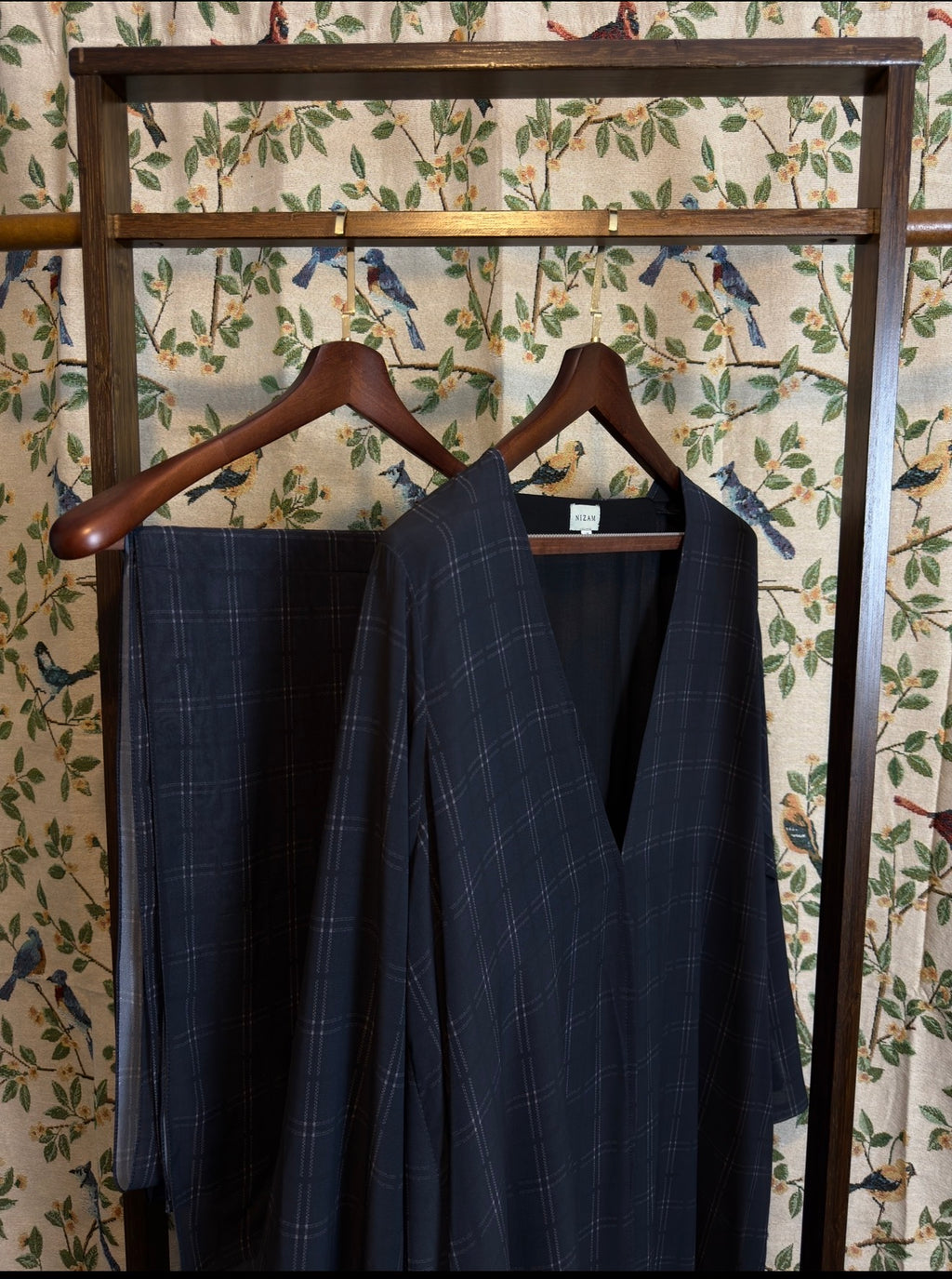 Plaid Navy Abaya