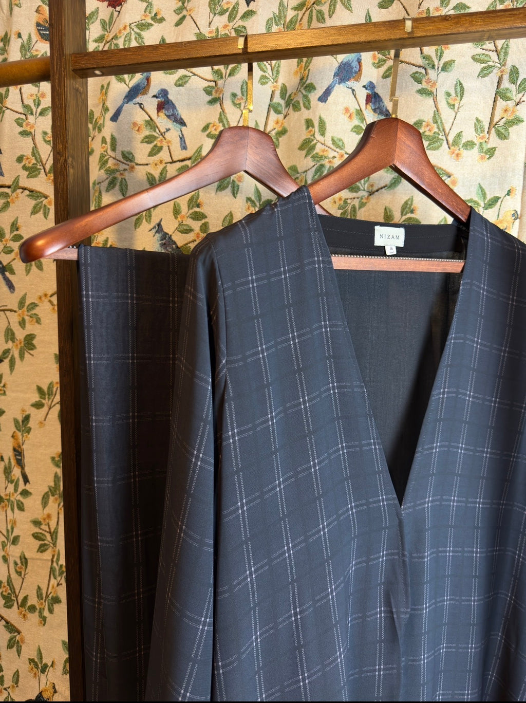Plaid Navy Abaya