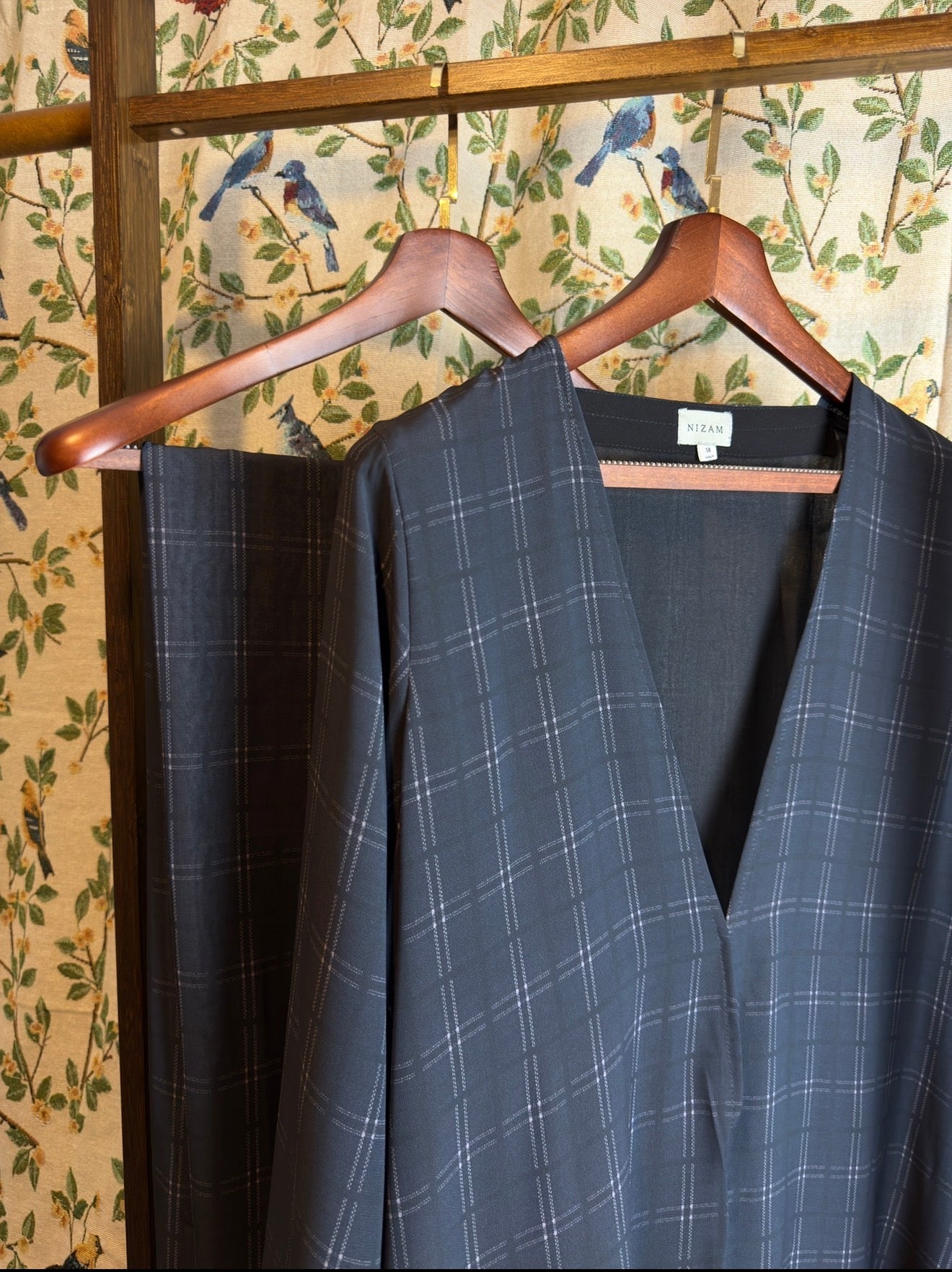 Plaid Navy Abaya