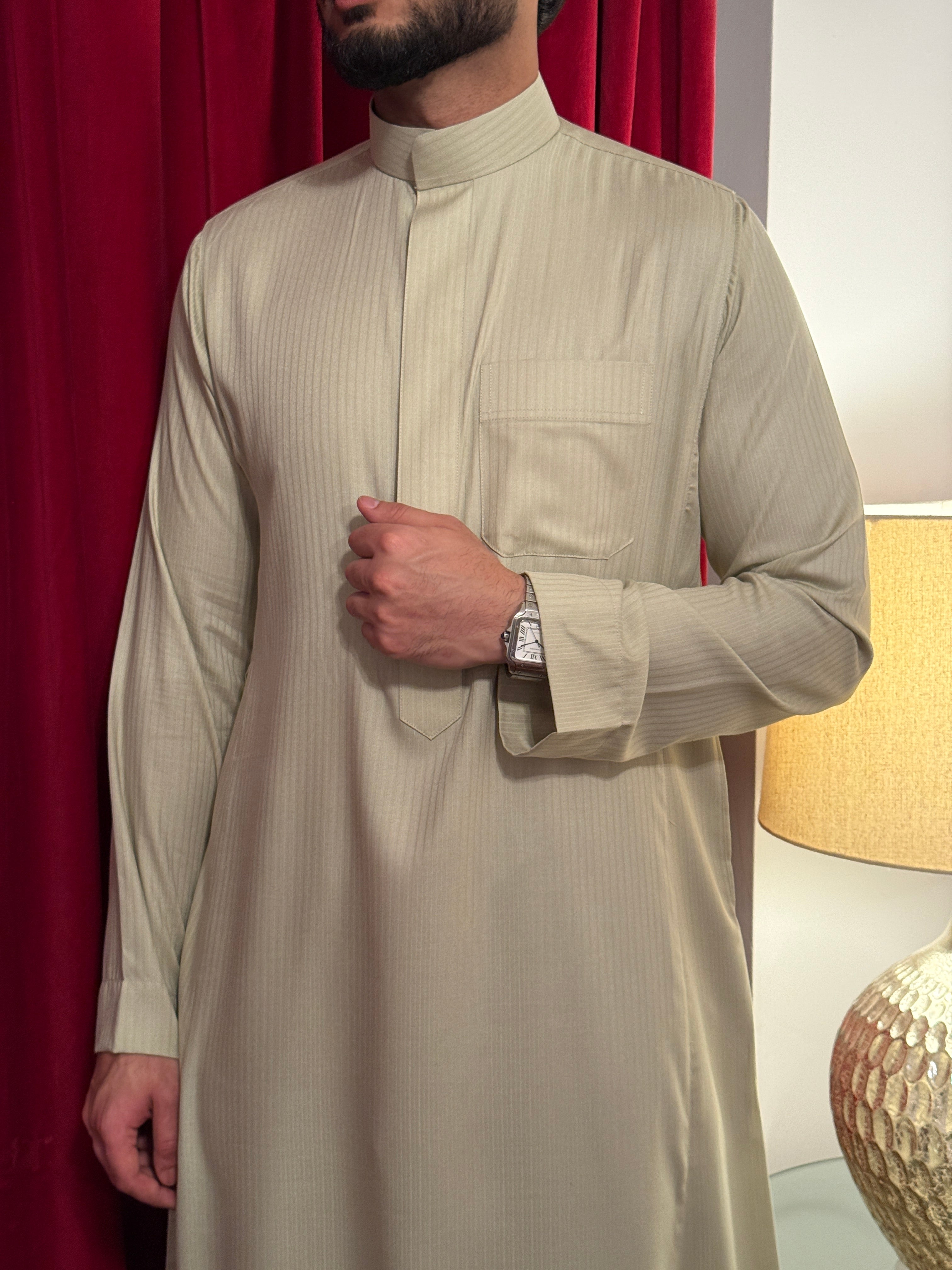 BEIGE PINSTRIPE