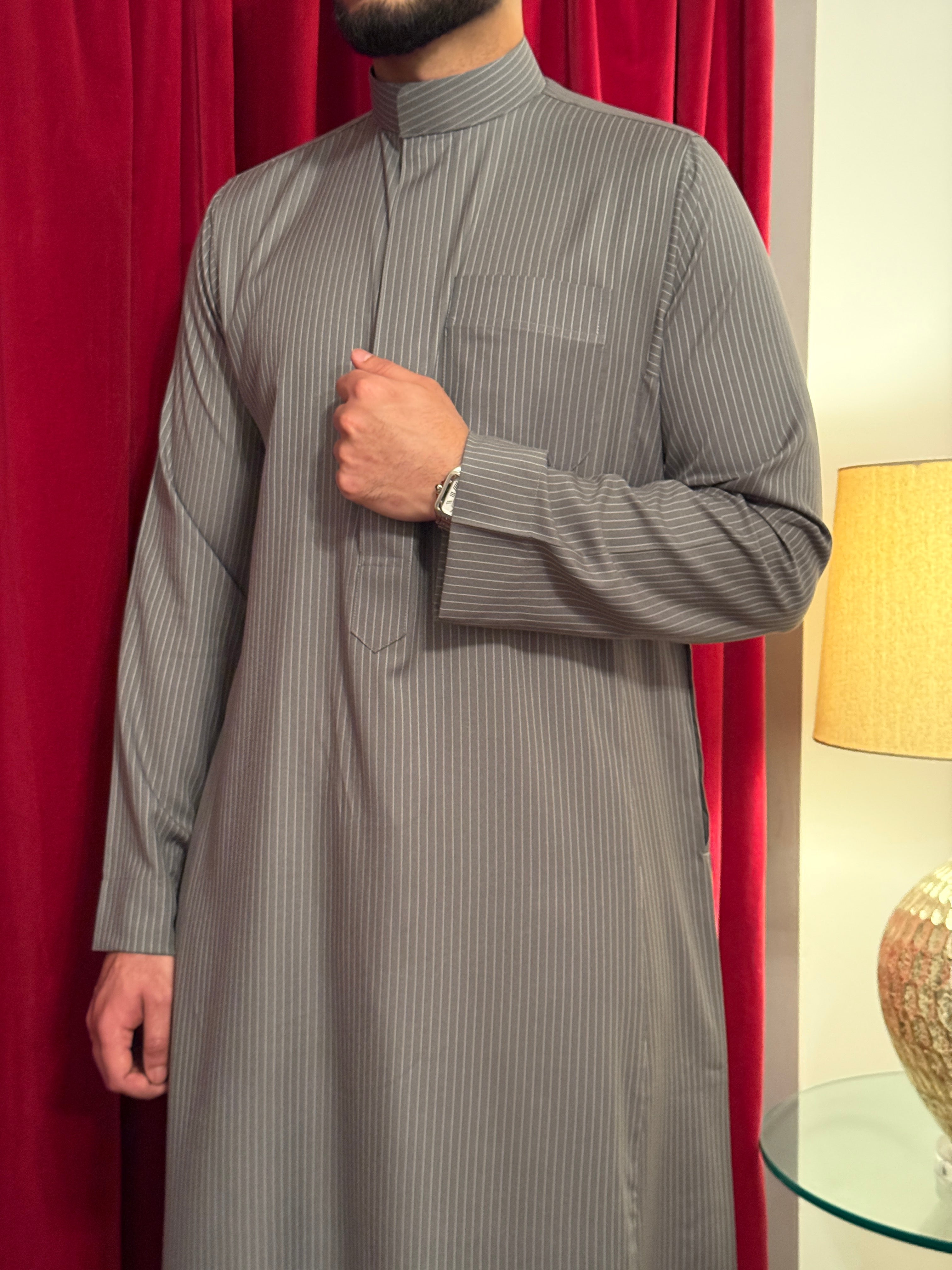 GREY PINSTRIPE
